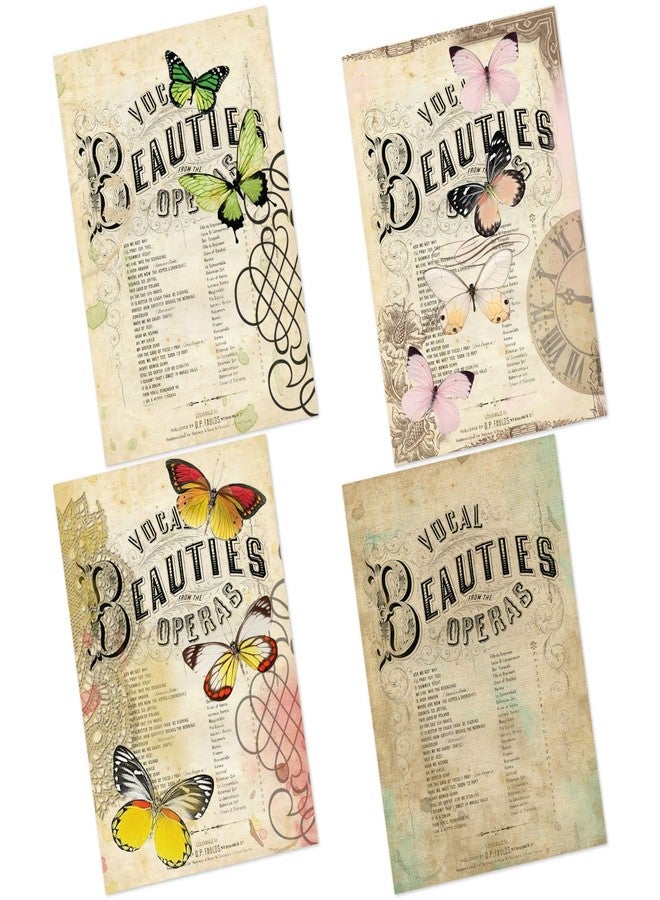 CrafTangles Decoupage Paper Pack - Vintage Butterflies 1 (A4) - 4 sheets - Image 1